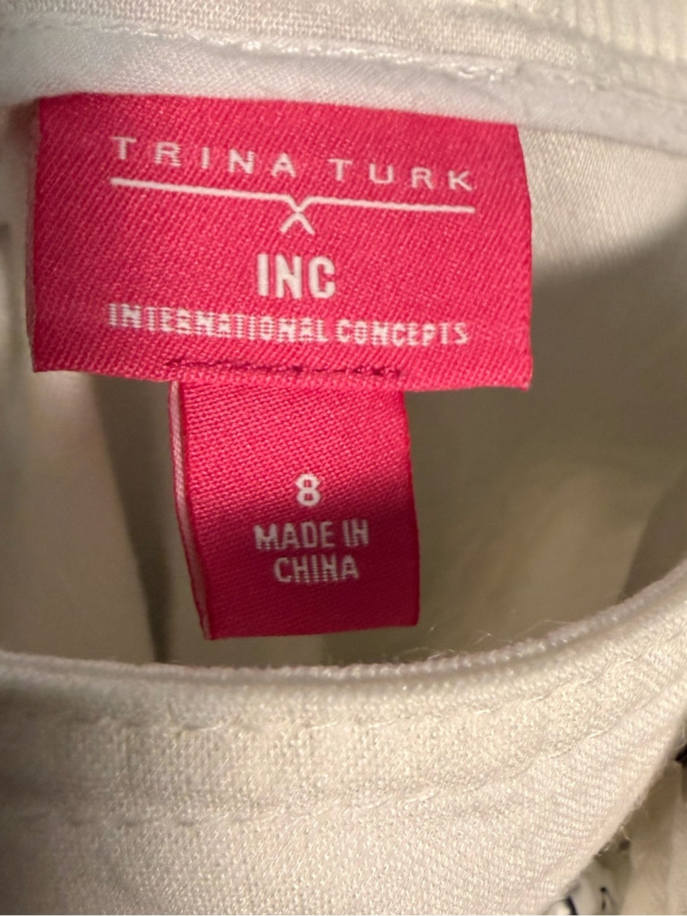 Trina Turk x INC collaboration Linen Blend White Pants in Size 8 - Picture 9 of 10
